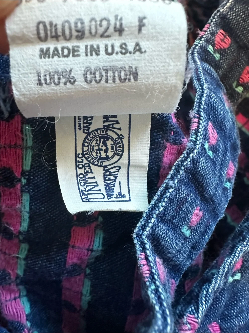Vintage OshKosh B’Gosh Vestbak Denim Jumper Dress Pink Hearts Floral Union Made